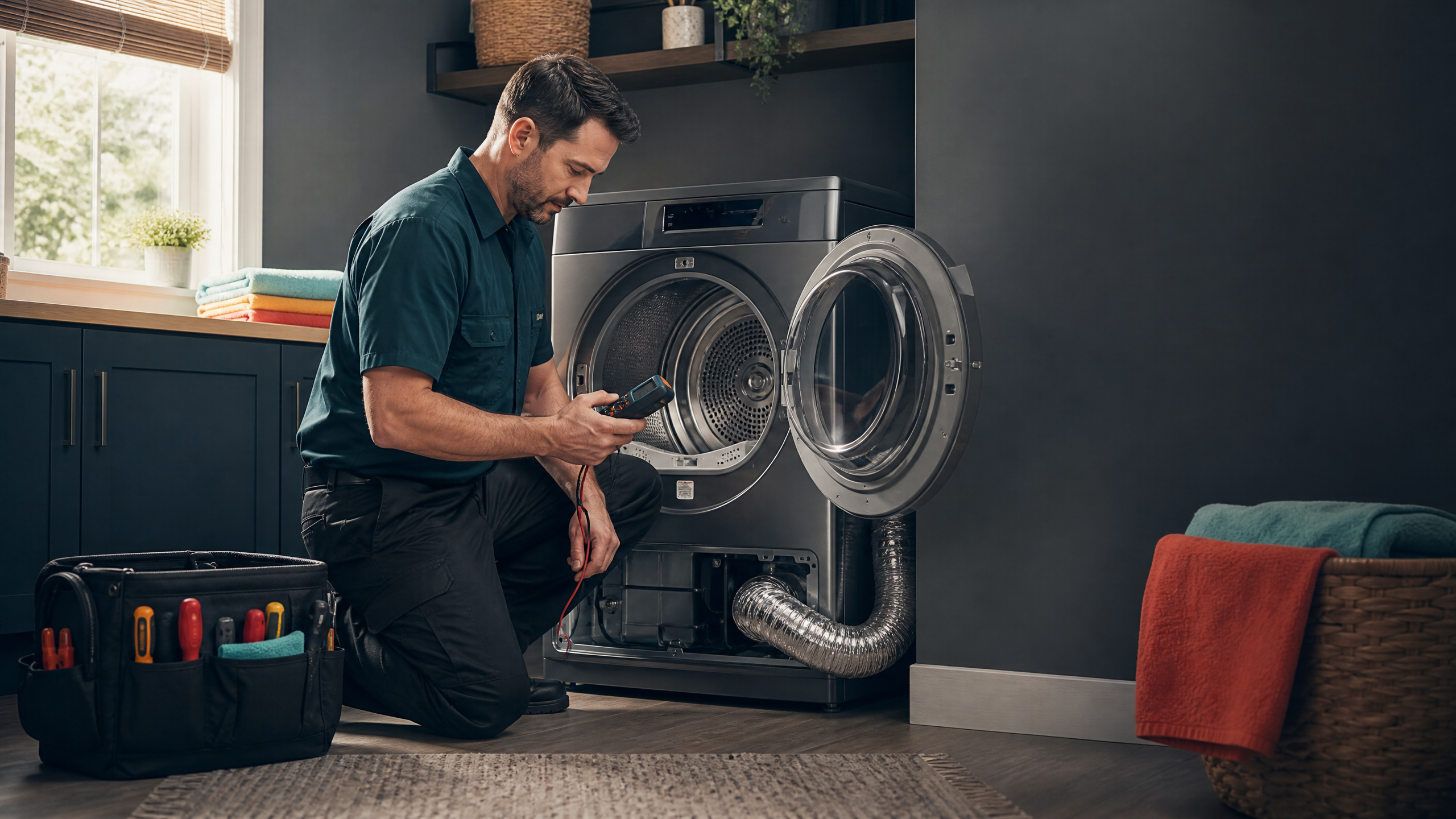 Professional dryer service technician